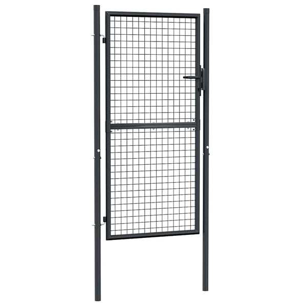 Maschen-Gartentor verzinkter Stahl 100 x 175 cm Grau