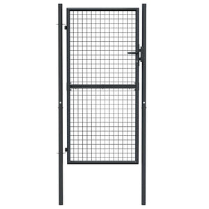 Maschen-Gartentor verzinkter Stahl 100 x 175 cm Grau