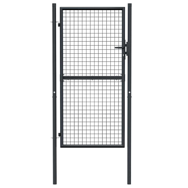 Maschen-Gartentor verzinkter Stahl 100 x 175 cm Grau