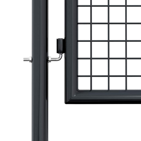 Maschen-Gartentor verzinkter Stahl 100 x 175 cm Grau