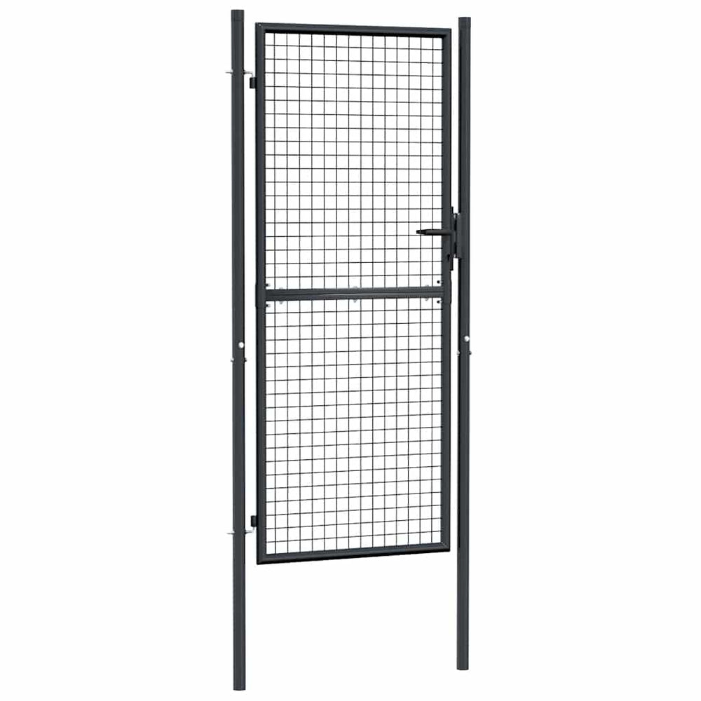 vidaXL Portail de jardin grillagé acier galvanisé 100 x 200 cm Gris