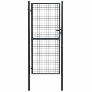 Maschen-Gartentor verzinkter Stahl 100 x 200 cm Grau