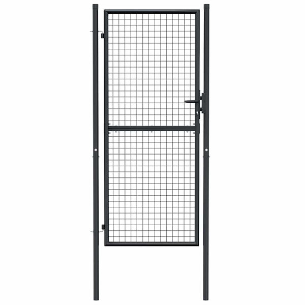 Maschen-Gartentor verzinkter Stahl 100 x 200 cm Grau