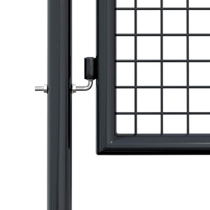 Maschen-Gartentor verzinkter Stahl 100 x 200 cm Grau