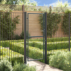 Maschen-Gartentor verzinkter Stahl 100 x 200 cm Grau