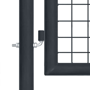 Maschen-Gartentor verzinkter Stahl 400 x 75 cm Grau