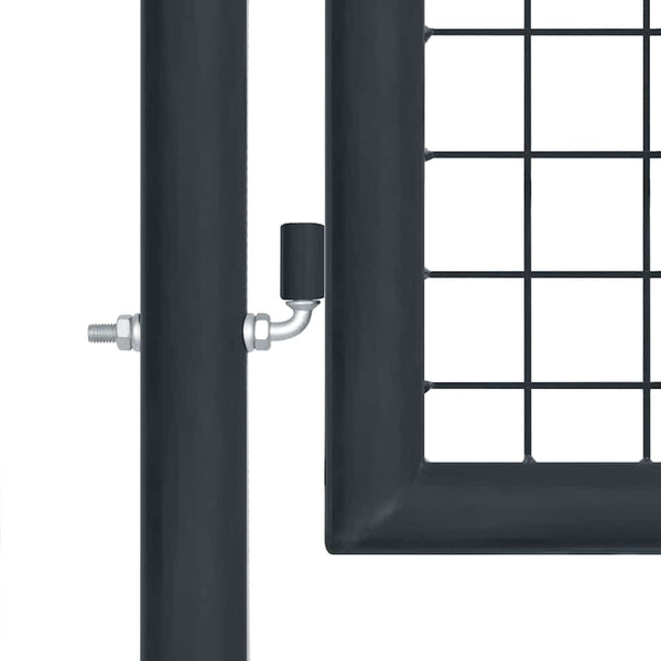 Maschen-Gartentor verzinkter Stahl 400 x 75 cm Grau