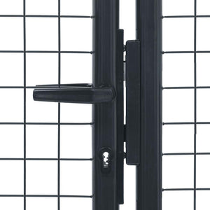 Maschen-Gartentor verzinkter Stahl 400 x 75 cm Grau