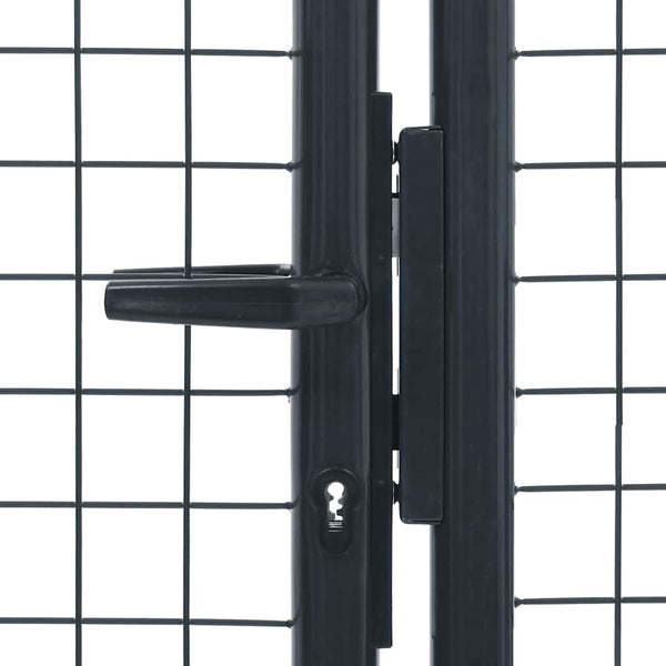 Maschen-Gartentor verzinkter Stahl 400 x 75 cm Grau