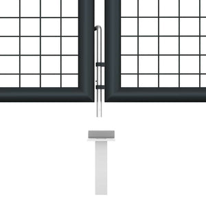 Maschen-Gartentor verzinkter Stahl 400 x 75 cm Grau