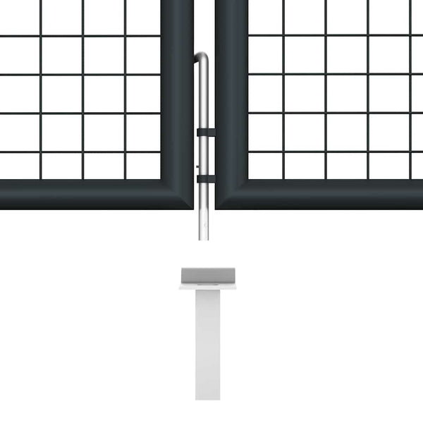 Maschen-Gartentor verzinkter Stahl 400 x 75 cm Grau