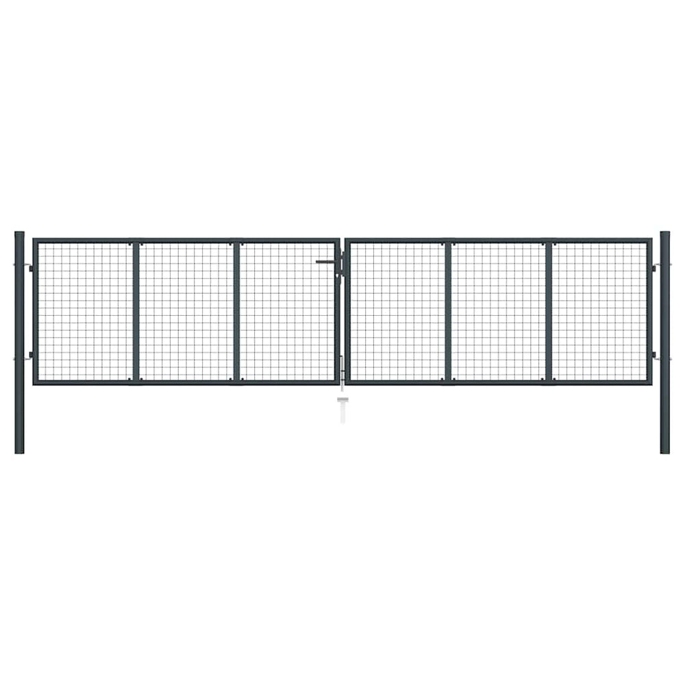 vidaXL Portail grillagé en acier galvanisé 400 x 100 cm Gris