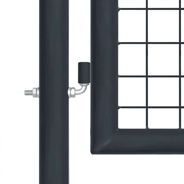Maschen-Gartentor verzinkter Stahl 400 x 100 cm Grau