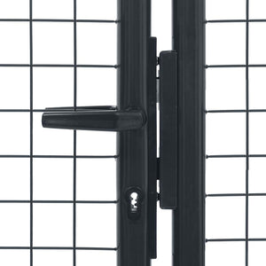 Maschen-Gartentor verzinkter Stahl 400 x 100 cm Grau