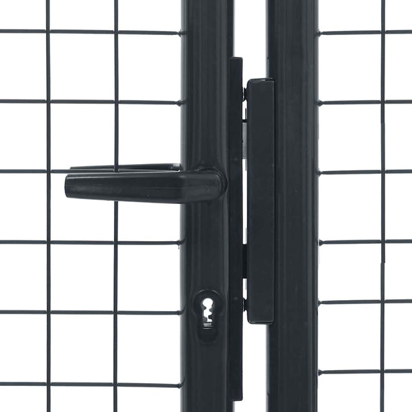 Maschen-Gartentor verzinkter Stahl 400 x 100 cm Grau