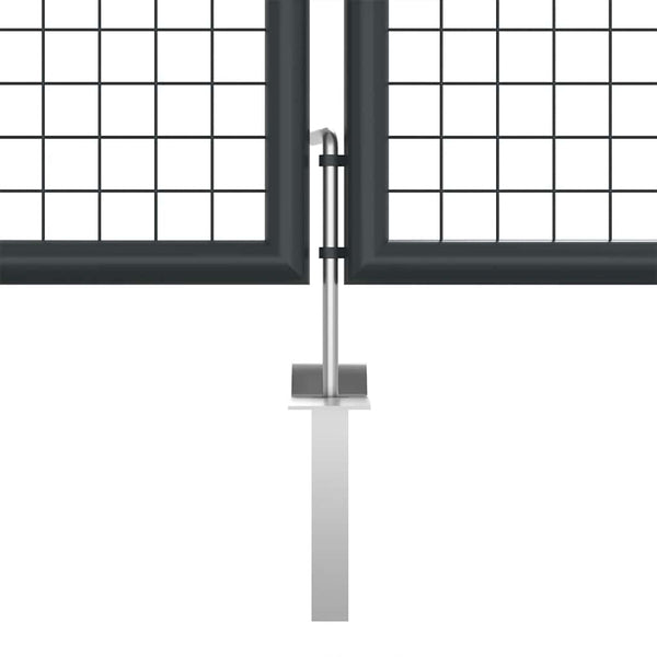 Maschen-Gartentor verzinkter Stahl 400 x 125 cm Grau