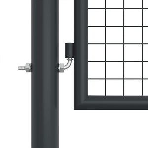 Maschen-Gartentor verzinkter Stahl 400 x 125 cm Grau