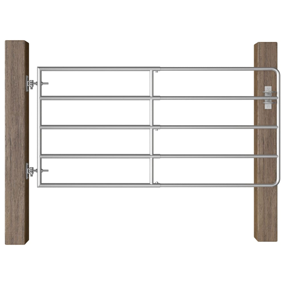 vidaXL barrière de pâturage à 5 barreaux en acier (95-170)x90 cm argenté