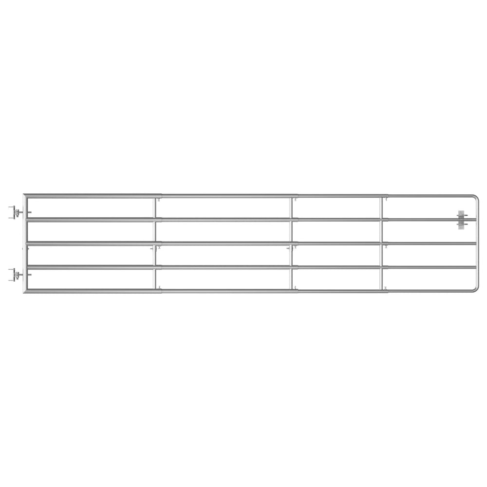 vidaXL Barrière de pâturage à 5 barreaux en acier (150-400)×90 cm Argenté