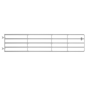 5-Rohre-Weidetor Stahl (150-400)×90 cm Silbern