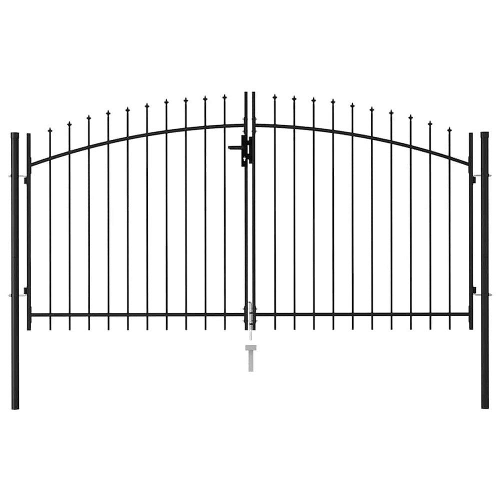 vidaXL Portail de clôture Woerden, porte double avec pointes 299,5 x 199,5 cm