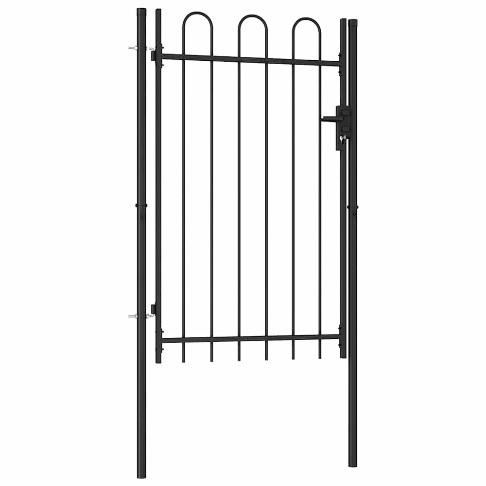 vidaXL Portillon BOXTEL porte simple avec finition en arc acier 1 x 1,5 m noir