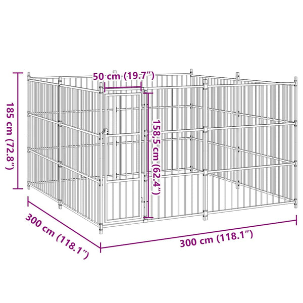 Outdoor-Hundezwinger 300×300×185 cm