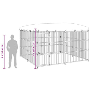 Outdoor-Hundezwinger mit Überdachung 300x300x210 cm