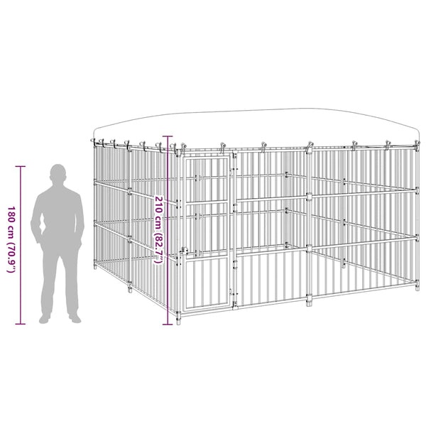 Outdoor-Hundezwinger mit Überdachung 300x300x210 cm
