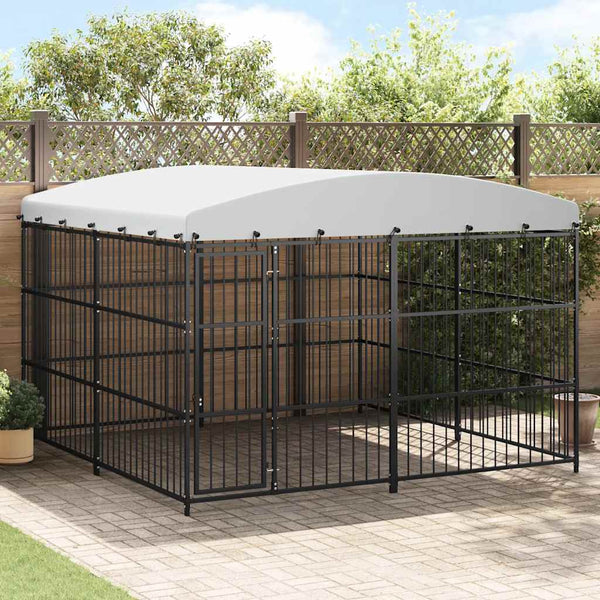 Outdoor-Hundezwinger mit Überdachung 300x300x210 cm