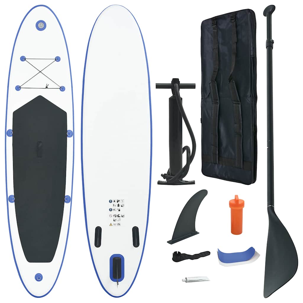 Aufblasbares Stand Up Paddle Board Blau/Weiß