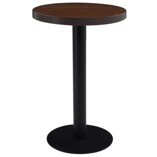 vidaXL Table de bistrot marron foncé 50 cm MDF