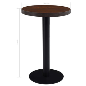 vidaXL Table de bistrot marron foncé 50 cm MDF