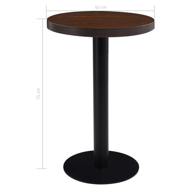 vidaXL Table de bistrot marron foncé 50 cm MDF