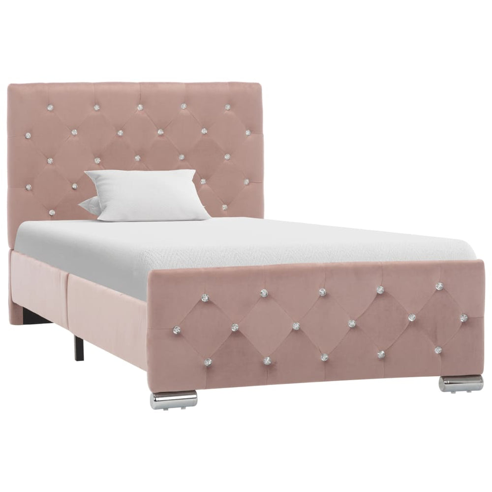 vidaXL Cadre de lit velours rose 90x200 cm