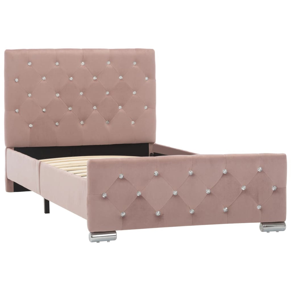 vidaXL Cadre de lit velours rose 90x200 cm