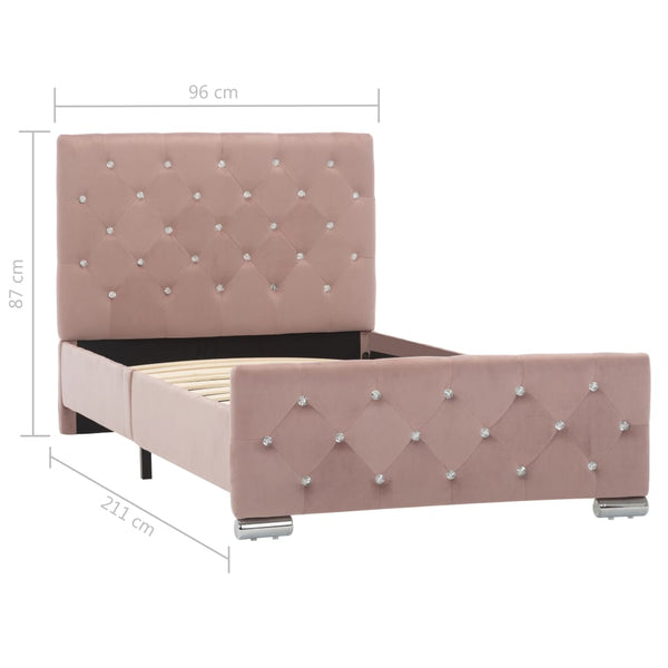 Bettgestell Rosa Samt 90x200 cm