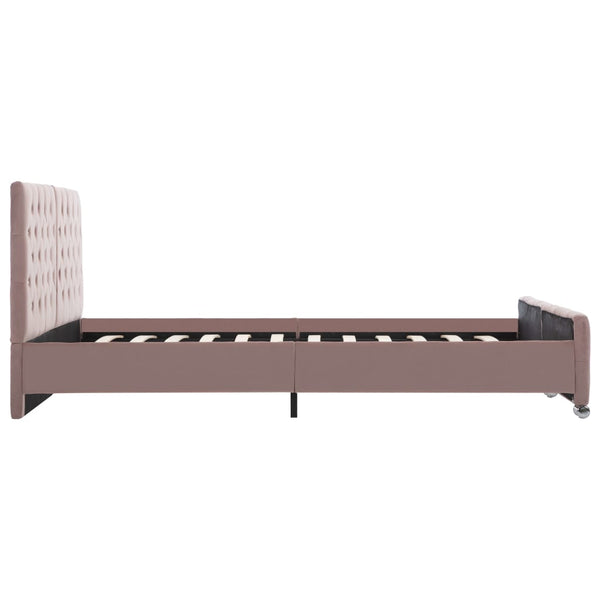 Bettgestell Rosa Samt 160x200 cm
