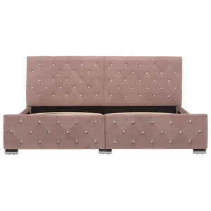 Bettgestell Rosa Samt 180x200 cm