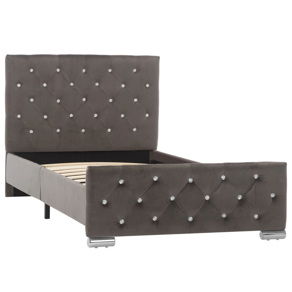vidaXL Bed Frame Grey Velvet 90x200 cm