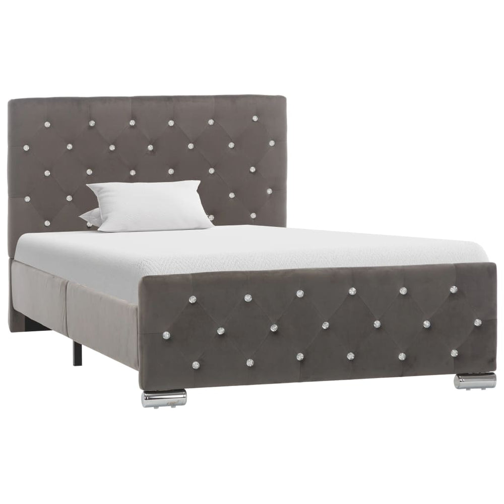 vidaXL Cadre de lit gris velours 100x200 cm