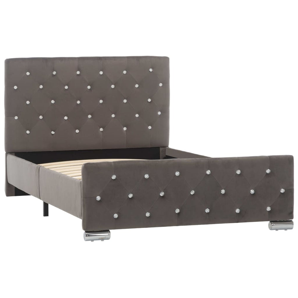 vidaXL Cadre de lit gris velours 100x200 cm