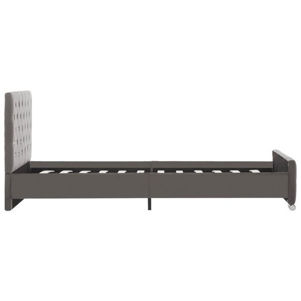 Bettgestell Grau Samt 100x200 cm