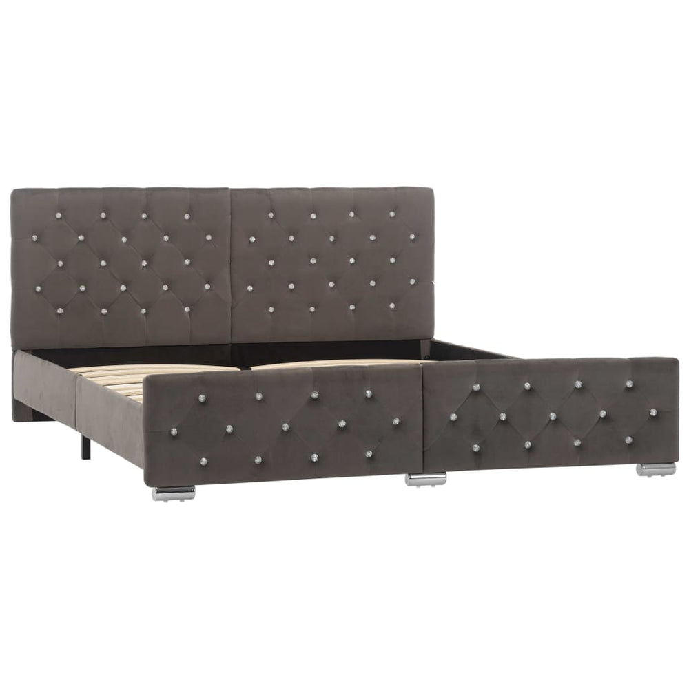 vidaXL Bed Frame Grey Velvet 160x200 cm