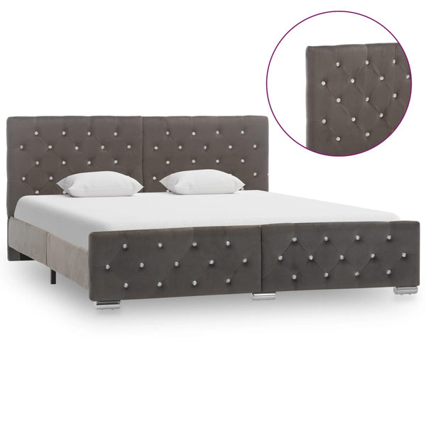 Bettgestell Grau Samt 160x200 cm