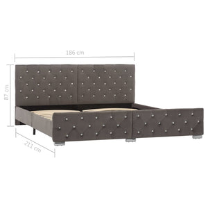Bettgestell Grau Samt 180x200 cm