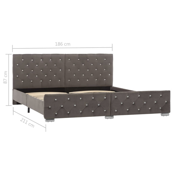 Bettgestell Grau Samt 180x200 cm