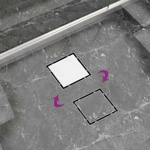 Duschablauf 2-in-1 Flacher und Flieseneinsatz-Deckel 15x15 cm