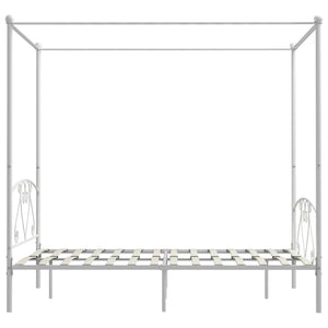 Himmelbett-Gestell Weiß Metall 140 x 200 cm