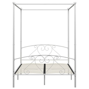 Himmelbett-Gestell Weiß Metall 160 x 200 cm